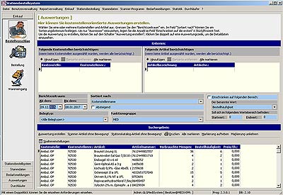 medisoft-logistik Schrankverwaltung Statistik