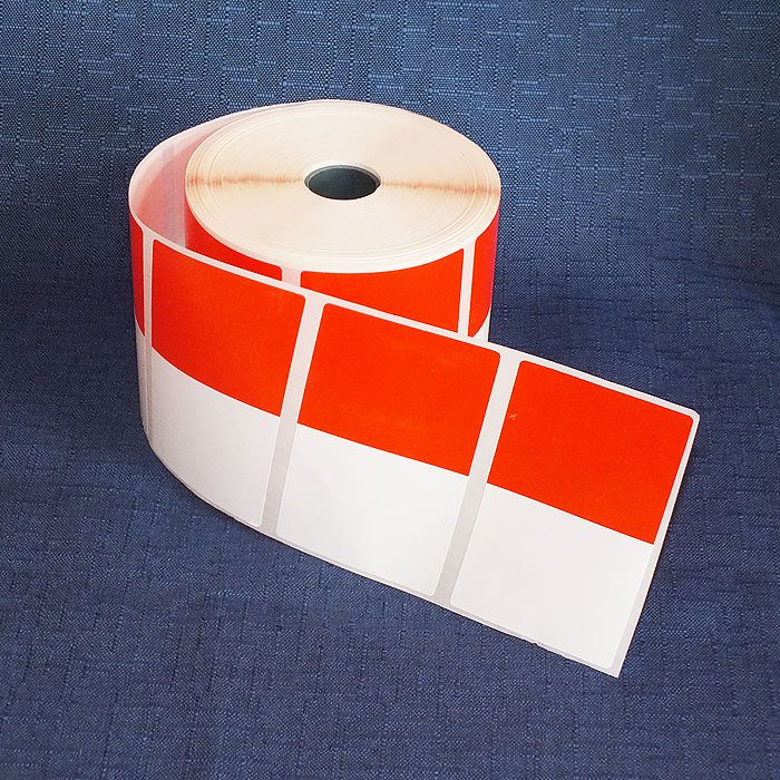 Etikettenrolle weiß/rot (55075019600)